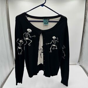 Too Fast Brand Dancing Skeleton Goth Cardigan - Large